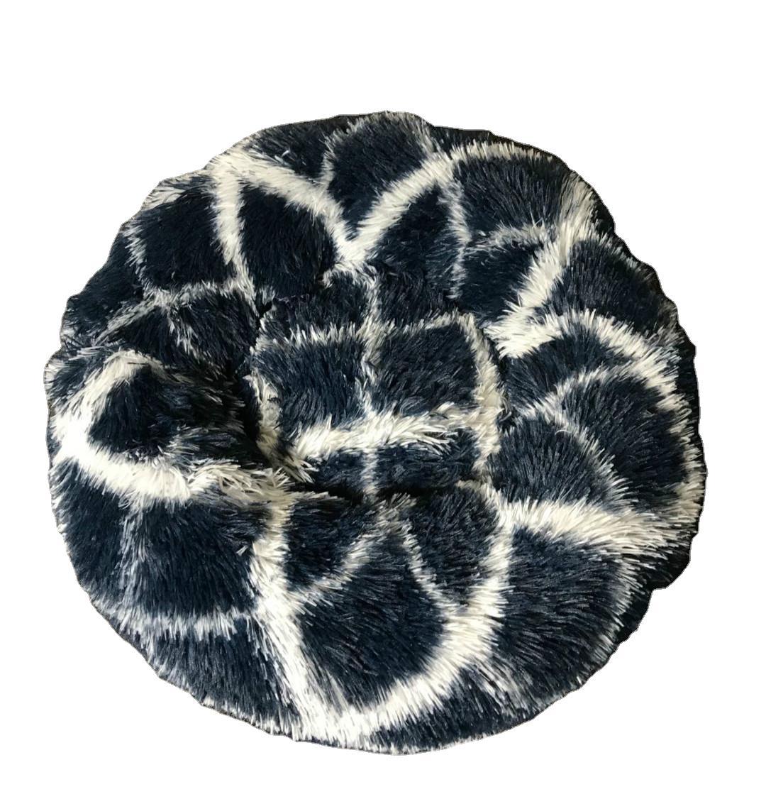 HKM-6153917 Multicolor Plush Round Nest Bed for Dogs and Cats - Various Sizes Available