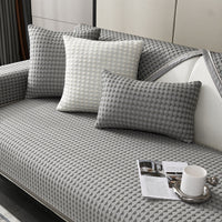 HKM-615443 Cool Bean Non-Slip Sofa Cushion Cover - Modern Solid Color Seat Cushion for Summer Comfort