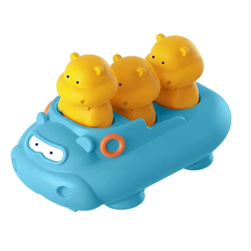 HKM-615443 Floating Hippo Baby Bath Toy - Soft Vinyl Bath Toy for Infants 0-24 Months