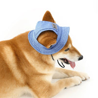 HKM-6154685 Denim Sun Visor Cap for Dogs and Cats with Adjustable Ear Holes