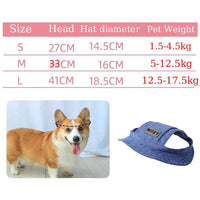 HKM-6154685 Denim Sun Visor Cap for Dogs and Cats with Adjustable Ear Holes