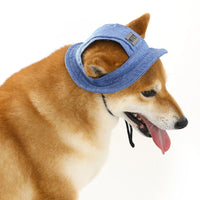 HKM-6154685 Denim Sun Visor Cap for Dogs and Cats with Adjustable Ear Holes