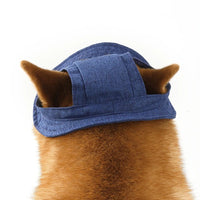 HKM-6154685 Denim Sun Visor Cap for Dogs and Cats with Adjustable Ear Holes
