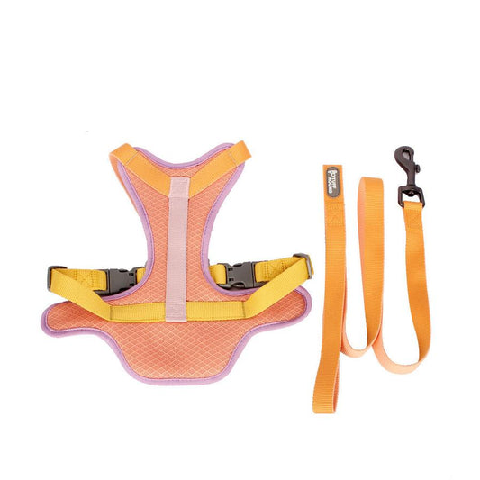 HKM-615507 Colorful Adjustable Harness and Leash Set for Pets, Multiple Sizes Available, Durable Cloth Material