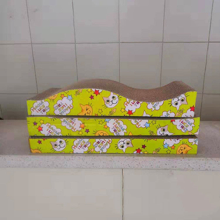 HKM-6155837 Corrugated Cardboard Cat Scratch Board - Nibble Toy for Cats (43x22x3.5cm)