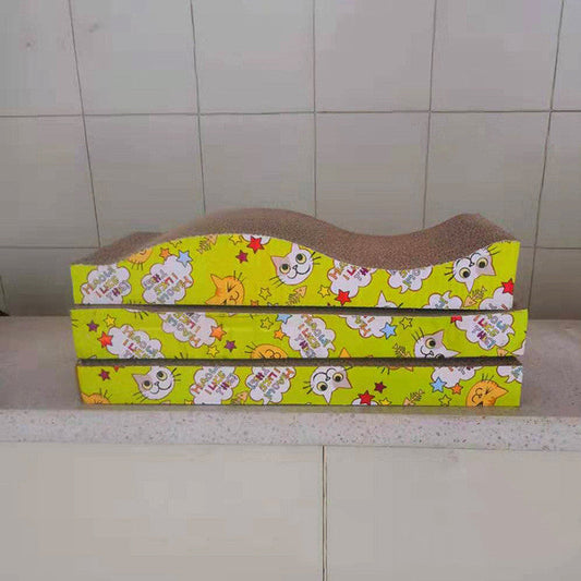 HKM-6155837 Corrugated Cardboard Cat Scratch Board - Nibble Toy for Cats (43x22x3.5cm)