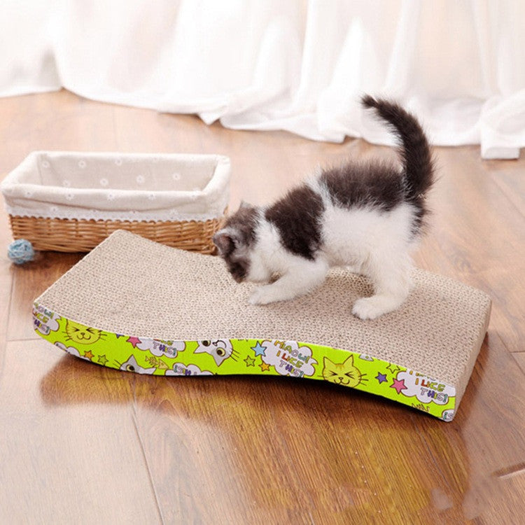 HKM-6155837 Corrugated Cardboard Cat Scratch Board - Nibble Toy for Cats (43x22x3.5cm)