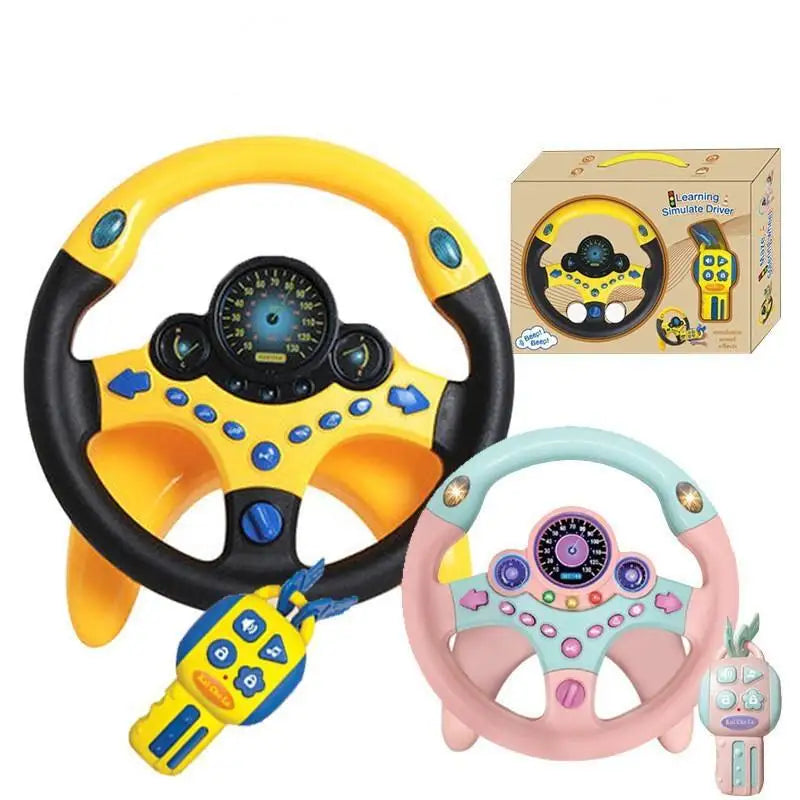 HKM-615635 Simulated Steering Wheel Toy with Lights & Music for Kids Ages 0-14+ Years
