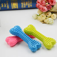 HKM-6156477 Soft Rubber Dog Love Bone Toy for Molar Teeth Cleaning - Available in Pink, Green, Blue