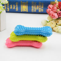 HKM-6156477 Soft Rubber Dog Love Bone Toy for Molar Teeth Cleaning - Available in Pink, Green, Blue