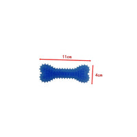 HKM-6156477 Soft Rubber Dog Love Bone Toy for Molar Teeth Cleaning - Available in Pink, Green, Blue