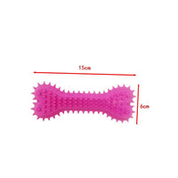 HKM-6156477 Soft Rubber Dog Love Bone Toy for Molar Teeth Cleaning - Available in Pink, Green, Blue