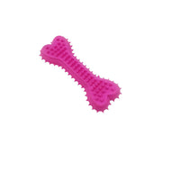 HKM-6156477 Soft Rubber Dog Love Bone Toy for Molar Teeth Cleaning - Available in Pink, Green, Blue