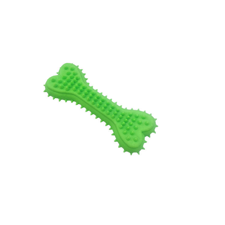 HKM-6156477 Soft Rubber Dog Love Bone Toy for Molar Teeth Cleaning - Available in Pink, Green, Blue