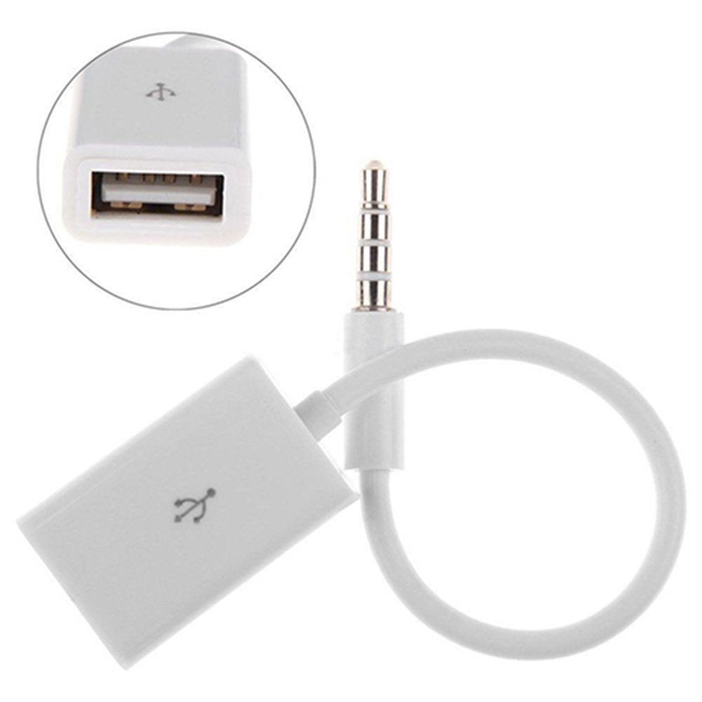 HKM-615827 USB 2.0 to 3.5mm Male AUX Audio Cable for Car Navigation and Music Playback