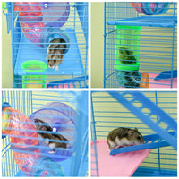 HKM-6159293 5-Tier Hamster Cage with Tubes, Ramps, and Accessories for Small Pets