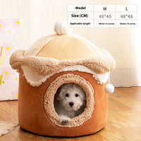 HKM-6159677 Ice Cream House Soft Plush Pet Bed in Various Colors and Sizes