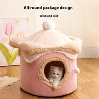 HKM-6159677 Ice Cream House Soft Plush Pet Bed in Various Colors and Sizes