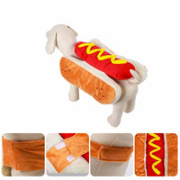 HKM-6159805 Hot Dog Costume for Pets - Fun Dog Clothing with Hook-and-Loop Fastener, Available in Multiple Sizes