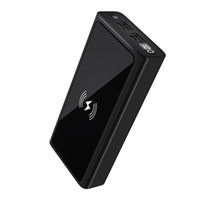 HKM-616019 10000mAh Fast Charging Wireless Power Bank with Alloy Shell - Black & Blue