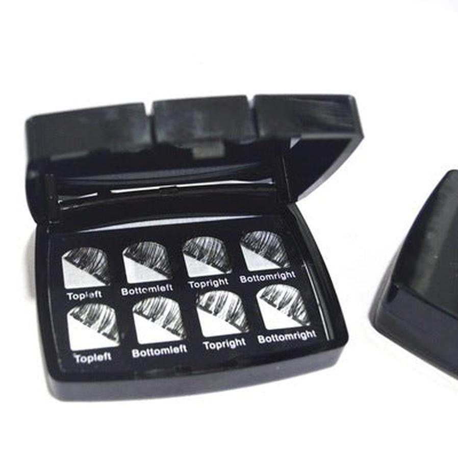 HKM-616019 Natural Long Magnet False Eyelashes with Plastic Cotton Thread Stem
