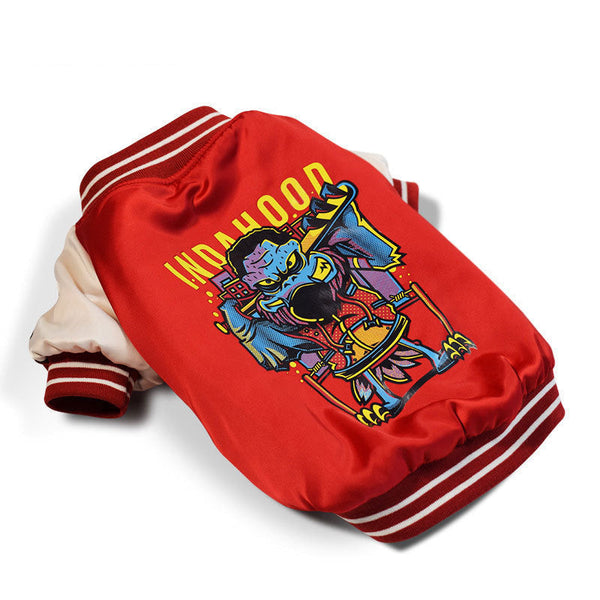 HKM-6160701 Cotton-Padded Dog Jacket - Casual Outerwear in Blue and Red, Sizes XS to 2XL