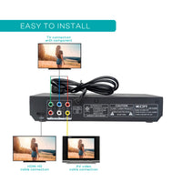 HKM-616147 Compact Region-Free Home DVD Player with USB Input and Remote Control, Supports CD, DVD, VCD Playback