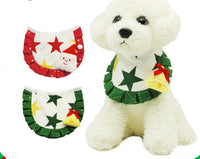 HKM-6161981 Christmas Pattern Cotton Pet Saliva Towel Bib for Dogs and Cats - Small and Large Sizes Available