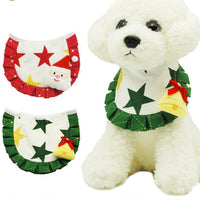 HKM-6161981 Christmas Pattern Cotton Pet Saliva Towel Bib for Dogs and Cats - Small and Large Sizes Available