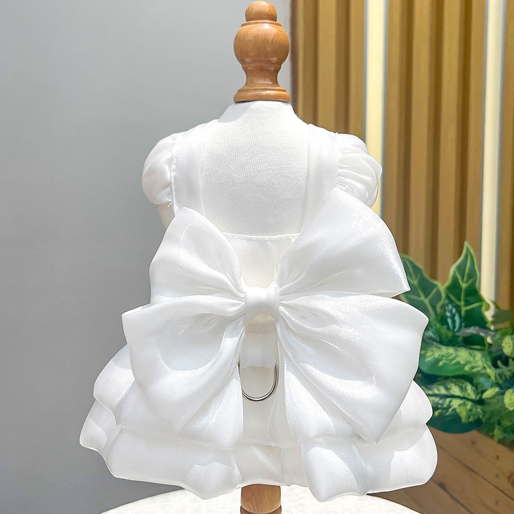 HKM-6163005 Elegant Pet Wedding Dress for Dogs and Cats in Various Colors and Sizes