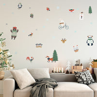 HKM-616403 Christmas Themed Cute Wall Stickers - Waterproof PVC, Easy Tear and Stick, 14.8x21cm, Set of 6