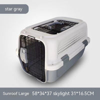 HKM-6165053 Pet Cat Air Travel Suitcase in Purple, Green, or Gray - Available in Various Sizes with Skylight Options