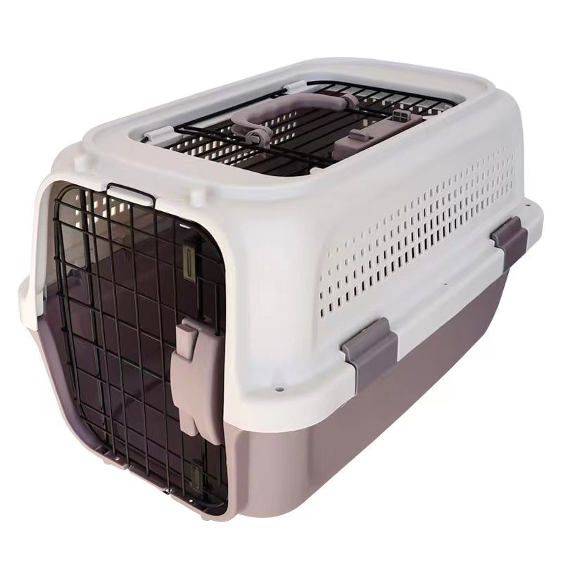 HKM-6165053 Pet Cat Air Travel Suitcase in Purple, Green, or Gray - Available in Various Sizes with Skylight Options