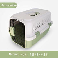 HKM-6165053 Pet Cat Air Travel Suitcase in Purple, Green, or Gray - Available in Various Sizes with Skylight Options