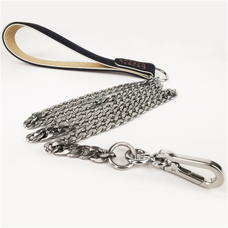 HKM-6165181 Stainless Steel Anti-Bite Chain Dog Leash - Durable Tracking Rope for Walking Pets