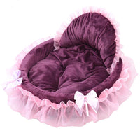 HKM-6165437 Cozy Lace Pet Nest for Cats - Small and Large Sizes Available in Pink, Purple, Green, and Gray