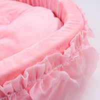 HKM-6165437 Cozy Lace Pet Nest for Cats - Small and Large Sizes Available in Pink, Purple, Green, and Gray