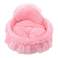 HKM-6165437 Cozy Lace Pet Nest for Cats - Small and Large Sizes Available in Pink, Purple, Green, and Gray