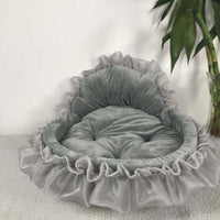 HKM-6165437 Cozy Lace Pet Nest for Cats - Small and Large Sizes Available in Pink, Purple, Green, and Gray