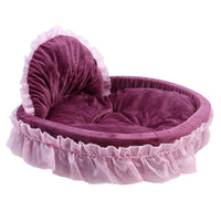 HKM-6165437 Cozy Lace Pet Nest for Cats - Small and Large Sizes Available in Pink, Purple, Green, and Gray
