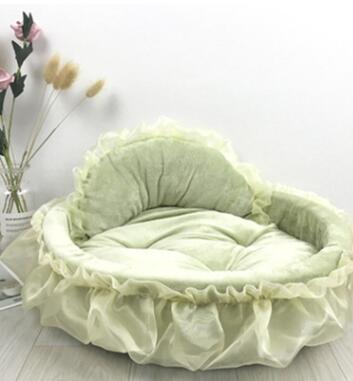 HKM-6165437 Cozy Lace Pet Nest for Cats - Small and Large Sizes Available in Pink, Purple, Green, and Gray