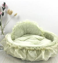 HKM-6165437 Cozy Lace Pet Nest for Cats - Small and Large Sizes Available in Pink, Purple, Green, and Gray