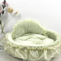 HKM-6165437 Cozy Lace Pet Nest for Cats - Small and Large Sizes Available in Pink, Purple, Green, and Gray