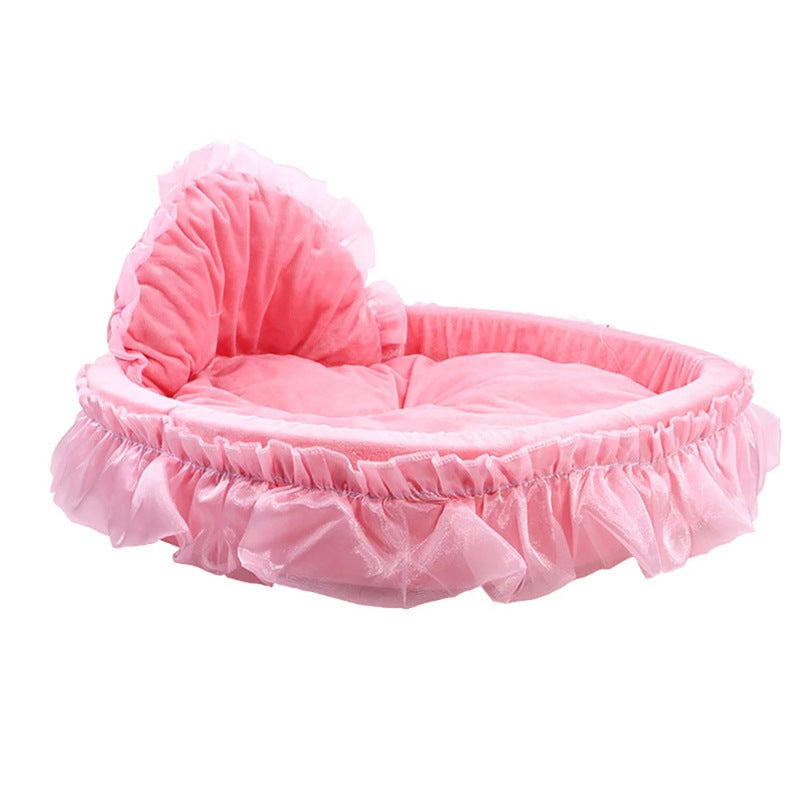 HKM-6165437 Cozy Lace Pet Nest for Cats - Small and Large Sizes Available in Pink, Purple, Green, and Gray
