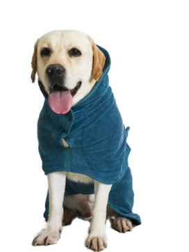 HKM-6165565 Super Absorbent Microfiber Dog Bathrobe with Adjustable Strap for Quick Drying