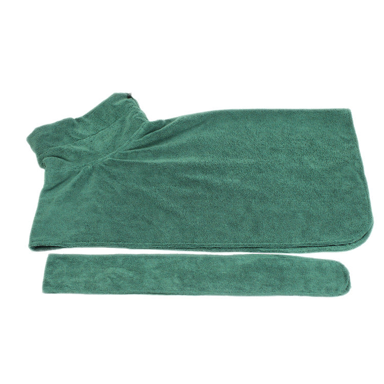 HKM-6165565 Super Absorbent Microfiber Dog Bathrobe with Adjustable Strap for Quick Drying