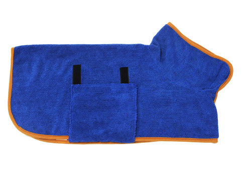 HKM-6165565 Super Absorbent Microfiber Dog Bathrobe with Adjustable Strap for Quick Drying