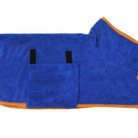 HKM-6165565 Super Absorbent Microfiber Dog Bathrobe with Adjustable Strap for Quick Drying