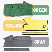HKM-6165565 Super Absorbent Microfiber Dog Bathrobe with Adjustable Strap for Quick Drying