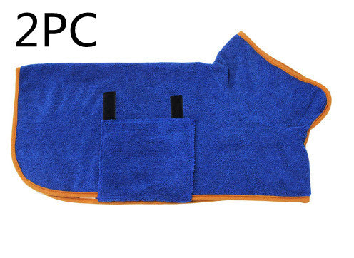HKM-6165565 Super Absorbent Microfiber Dog Bathrobe with Adjustable Strap for Quick Drying